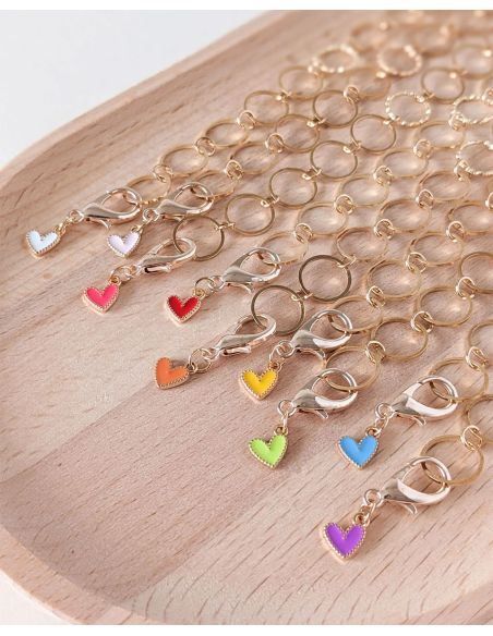 Cadena de contador de vueltas pequeños corazones - Blanco