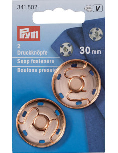 Botones de presión para coser de 30 mm - Oro rosa