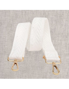 Correa de bolso con diseño de espiga y mosquetones - Blanco