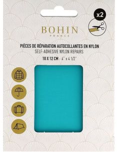 Piezas de reparación autoadhesivas de nailon Bohin - Azul turquesa