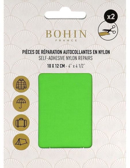 Piezas de reparación autoadhesivas de nailon Bohin - Verde manzana