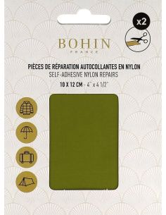 Piezas de reparación autoadhesivas de nailon Bohin - Verde hoja