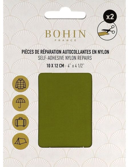 Piezas de reparación autoadhesivas de nailon Bohin - Verde hoja