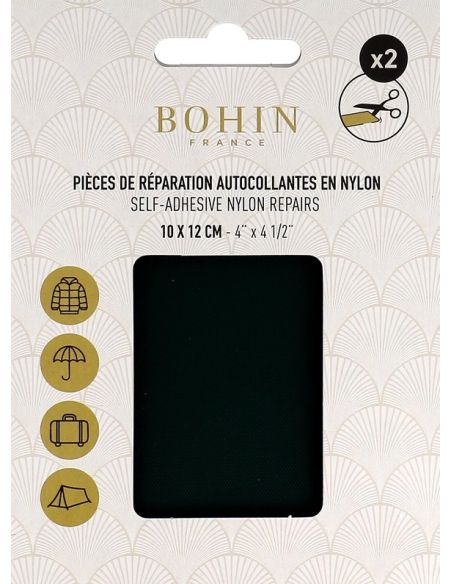 Piezas de reparación autoadhesivas de nailon Bohin - Verde oscuro