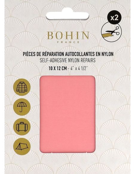 Piezas de reparación autoadhesivas de nailon Bohin - Rosa pastel