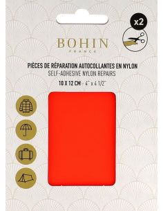 Piezas de reparación autoadhesivas de nailon Bohin - Naranja fluorescente