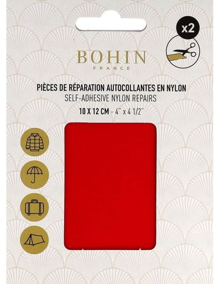 Piezas de reparación autoadhesivas de nailon Bohin - Rojo