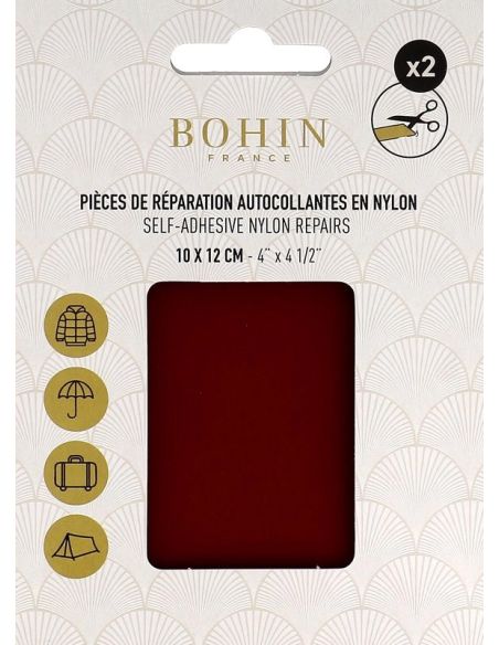 Piezas de reparación autoadhesivas de nailon Bohin - Burdeos