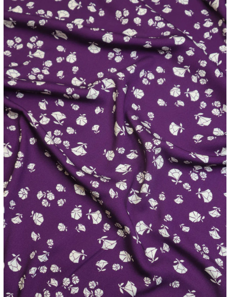 Tejido sarga viscosa Puff - Violeta