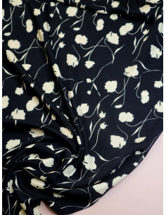 Tejido sarga viscosa Poppy - Negro 2