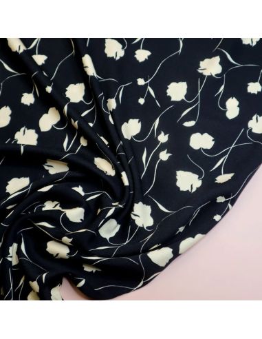 Tejido sarga viscosa Poppy - Negro