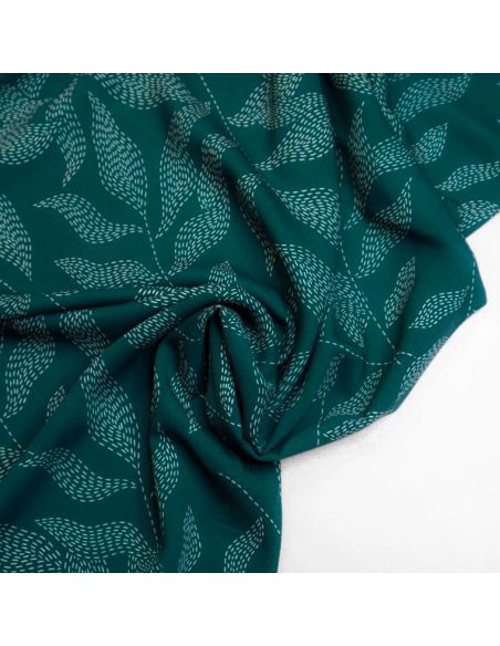 Tejido sarga viscosa Lulu - Verde pino