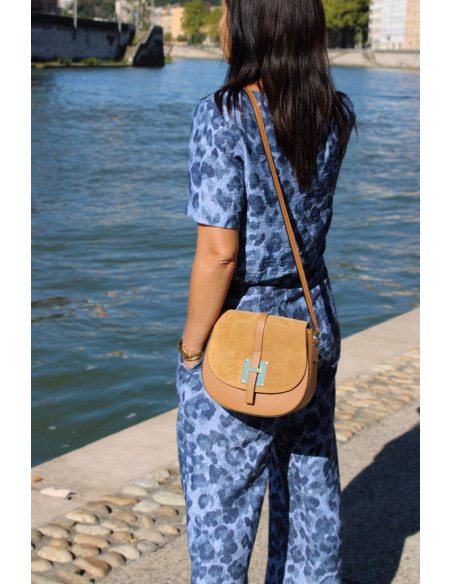 Tejido de viscosa flameado Denim Leopardo - My Dress Made