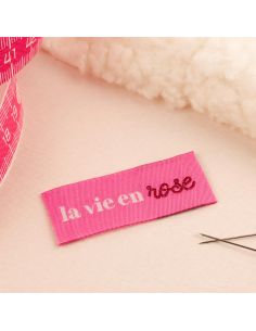 Juego de 4 etiquetas para coser - La vida en rosa