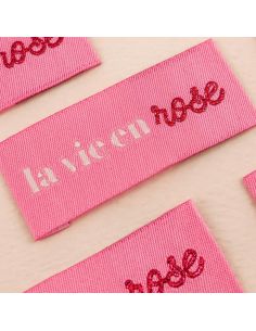 Juego de 4 etiquetas para coser - La vida en rosa 2