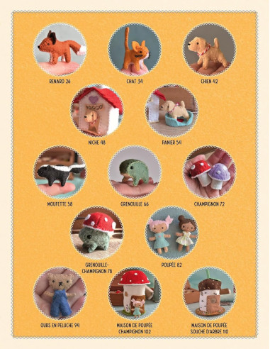 Libro de mini muñecas y animales de fieltro