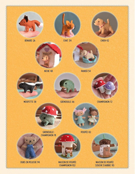 Libro de mini muñecas y animales de fieltro