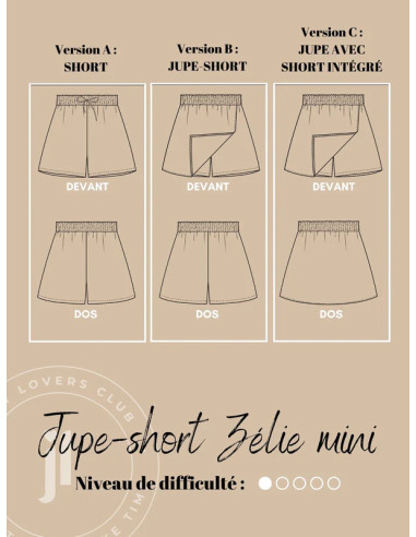 Patrón de falda y short Zélie mini - Joli Lab