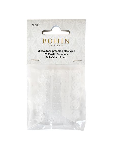 Botones de presión redondos para coser de plástico transparente 10 mm Bohin