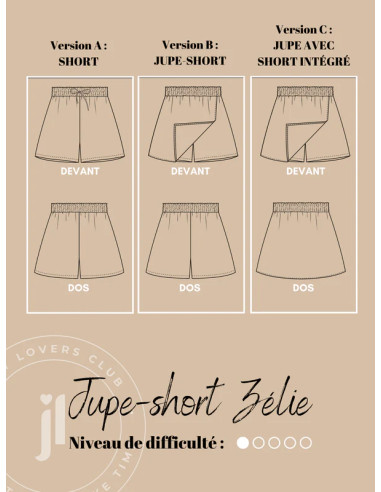 Patrón de falda y short Zélie - Joli Lab