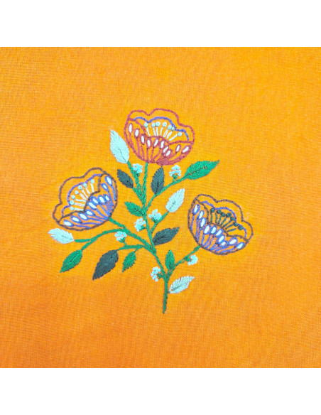Motif de broderie autocollants hydrosolubles - Fleurs folkloriques