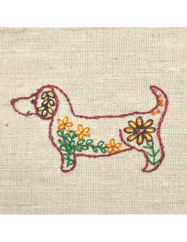 Hojas de transferencia de bordado hidrosolubles - Perros folclóricos