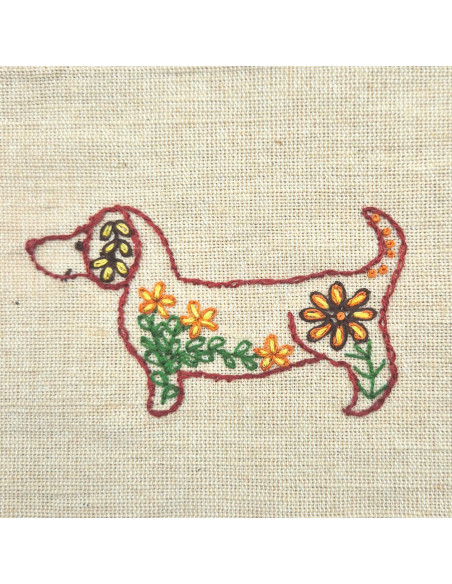 Hojas de transferencia de bordado hidrosolubles - Perros folclóricos