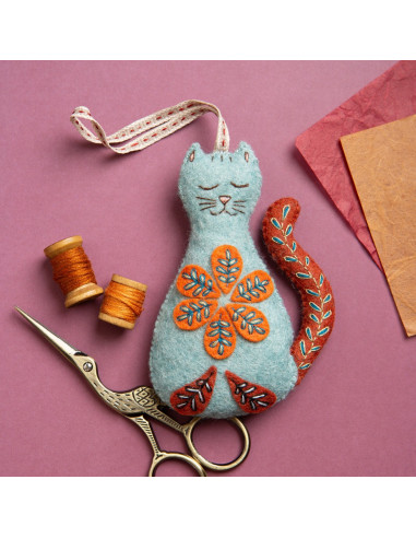 Mini kit de fieltro - Gato folclórico