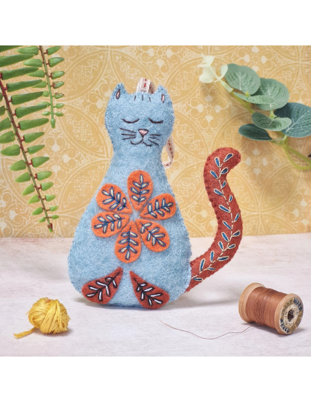 Mini kit de fieltro - Gato folclórico