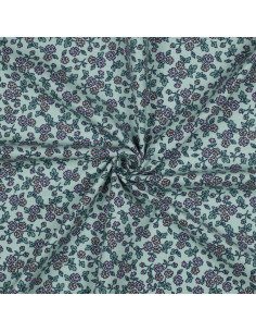 Tela de franela con flores - Menta