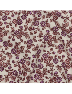 Tela de franela con flores - Crudo 2