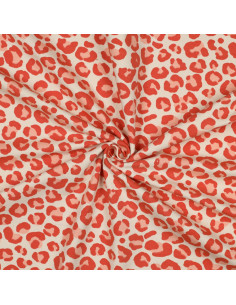 Tejido sudadera Leopardo - Naranja