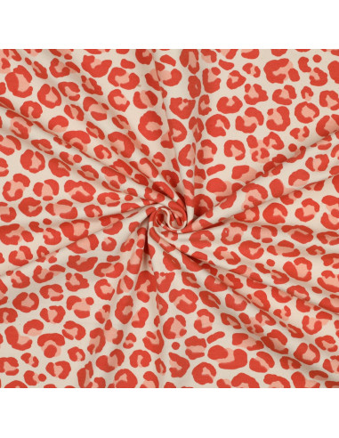 Tejido sudadera Leopardo - Naranja