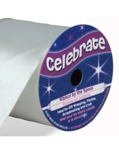 Cinta de satén Celebrate blanca - 50 mm x 4 metros