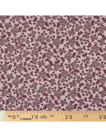 Tela de franela con flores - Rosa