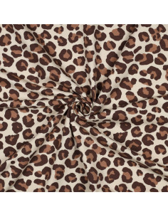 Tejido sudadera Leopardo - Marrón