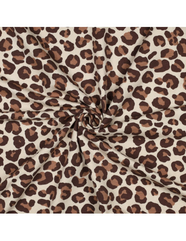 Tejido sudadera Leopardo - Marrón