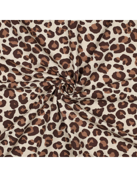 Tejido sudadera Leopardo - Marrón