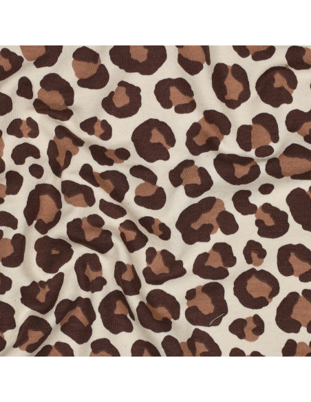 Tejido sudadera Leopardo - Marrón
