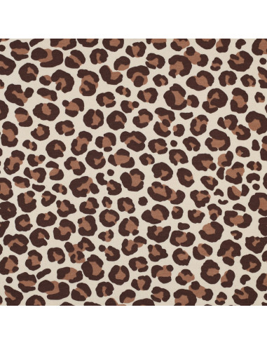 Tejido sudadera Leopardo - Marrón
