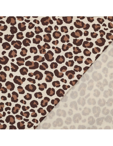 Tejido sudadera Leopardo - Marrón
