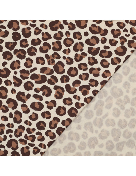 Tejido sudadera Leopardo - Marrón