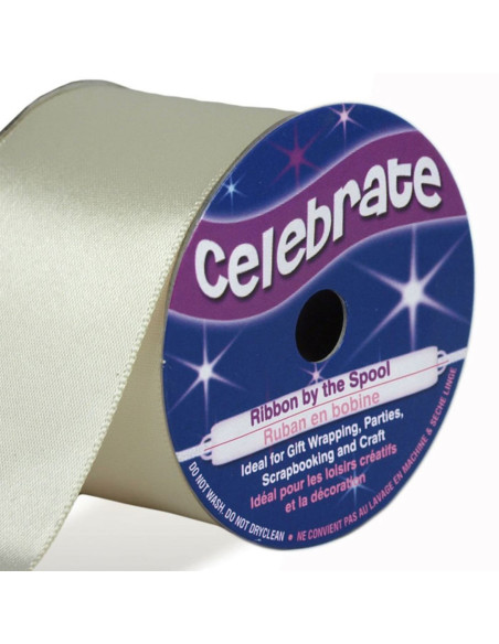 Cinta de satén Celebrate marfil - 38 mm x 4 metros