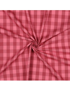 Tejido Vichy de cuadros grandes - Rojo y burdeos