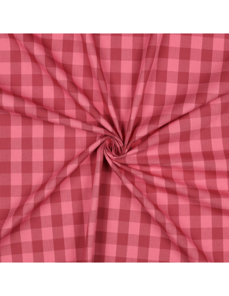 Tejido Vichy de cuadros grandes - Rojo y burdeos