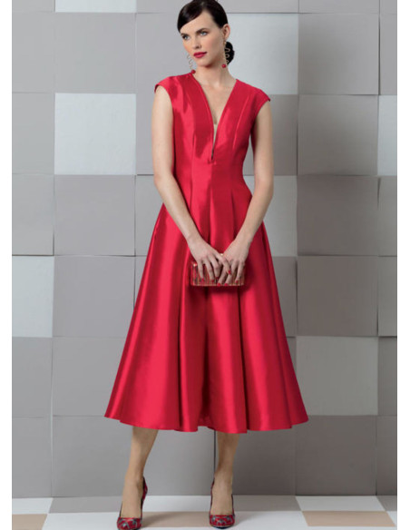 Patrón de vestido y falso peto - Vogue 9292