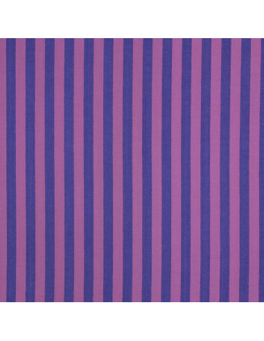 Tejido popelina de algodón - Rayas anchas - Higo y violeta