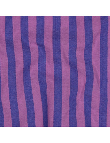 Tejido popelina de algodón - Rayas anchas - Higo y violeta