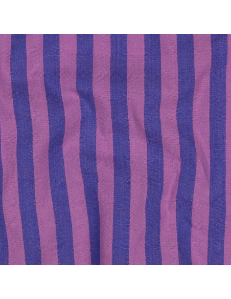 Tejido popelina de algodón - Rayas anchas - Higo y violeta