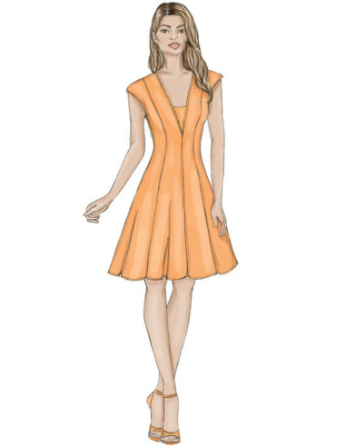 Patrón de vestido y falso peto - Vogue 9292